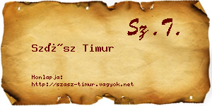 Szász Timur névjegykártya